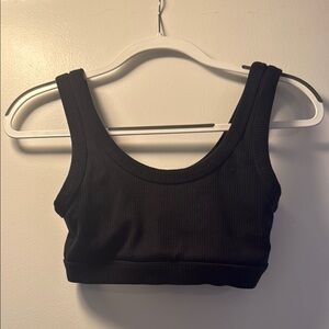 Alo Black Ribbed Tank Top